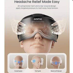 RENPHO Head & Eye Massager, Eyeris Masc Heated Head & Eye Mask for Relaxation